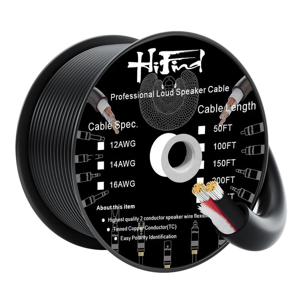 12/2 Gauge Speaker Wire Cable 150 Ft Tinned OFC Copper-UL CL3 In Out Pro 12 AWG